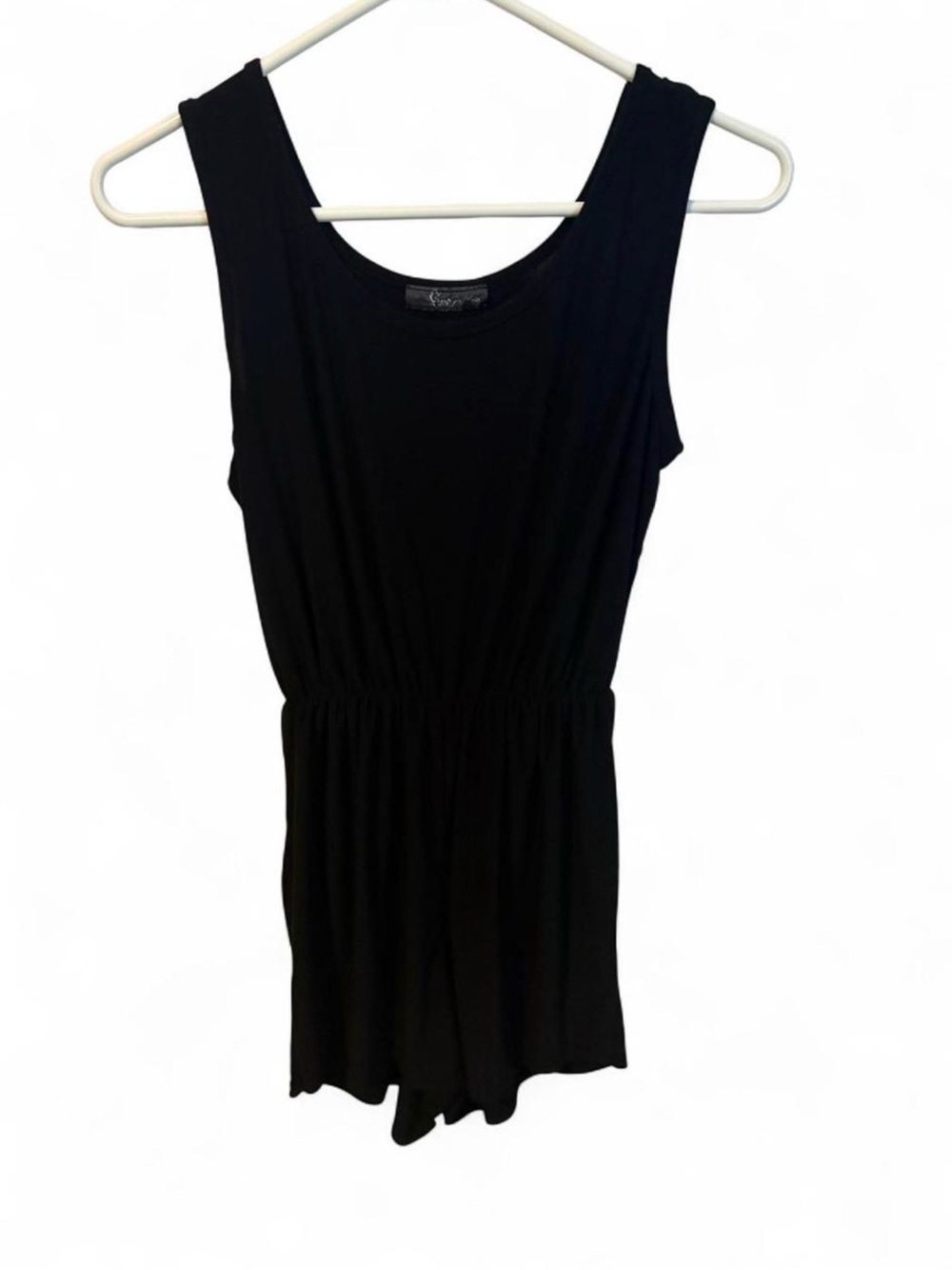 River Black Sleeveless Romper Size Medium Elastic Waist Casual Basic